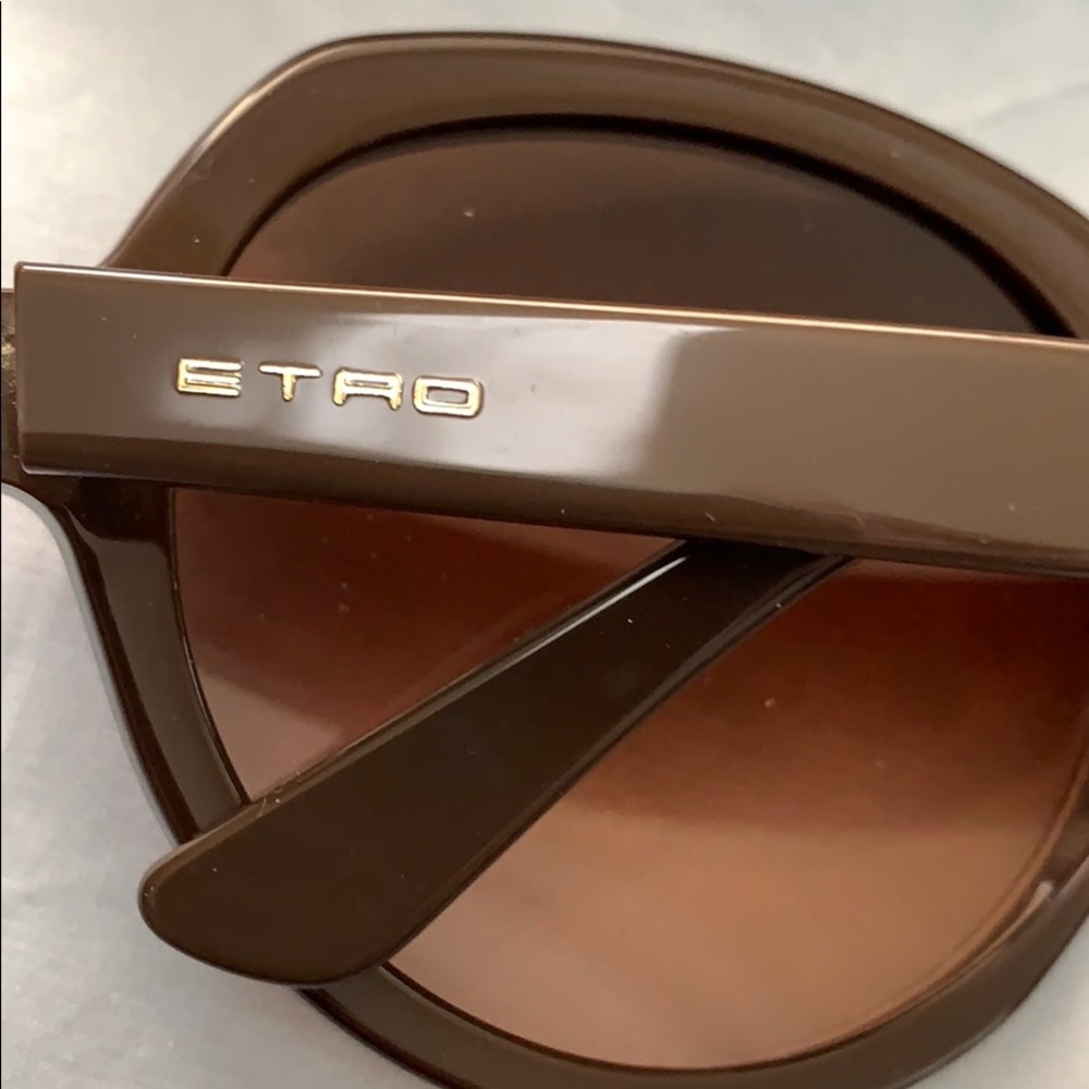 NWT ETRO Orange Paisley W/case sunglasses - Picture 3 of 12